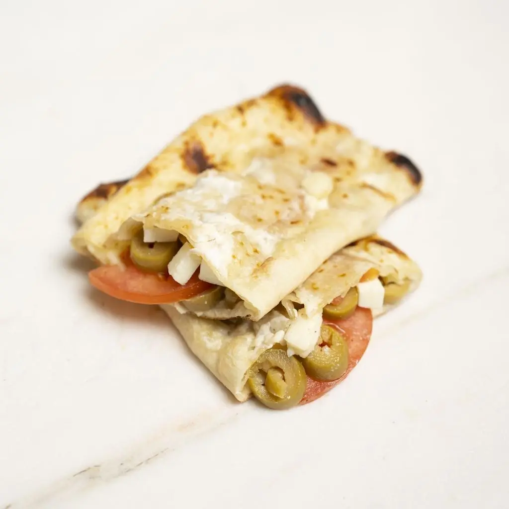 Halloumi Cheese and Vegetables Mankoushe